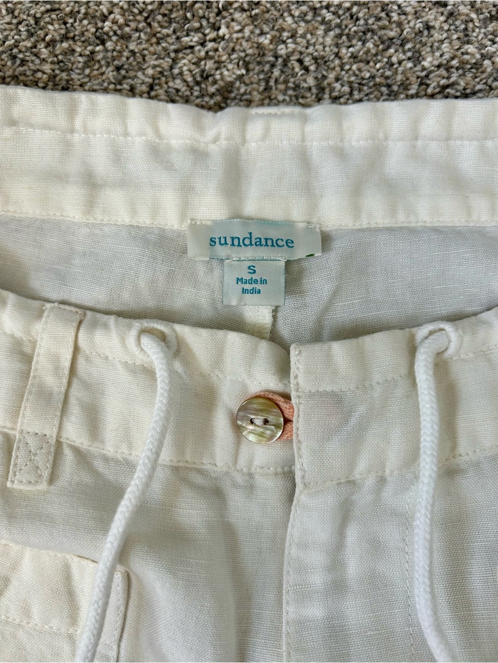 Sundance Cream High-Waist Drawstring Utility Shorts - Picture 4 of 6